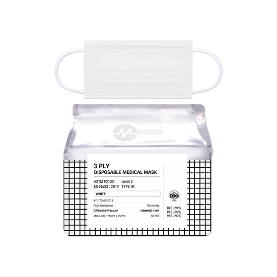 Disposable Medical Mask White 50pcs