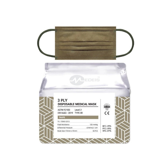 Disposable Medical Mask Taupe 50pcs