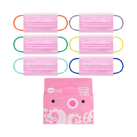 Disposable Medical Kid Mask Pink 30pcs