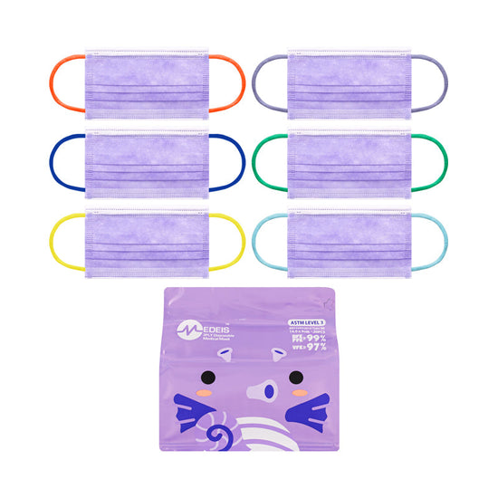Disposable Medical Kid Mask Purple 30pcs