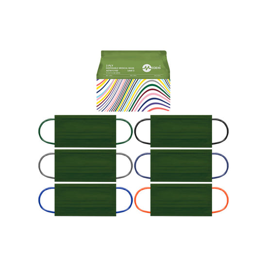Disposable Medical Mask Olive Green 30pcs