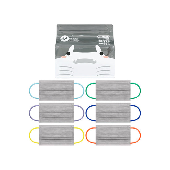 Pembunuh Topeng Kanak-kanak Perubatan Sekali Pakai Menta Grey 30pcs