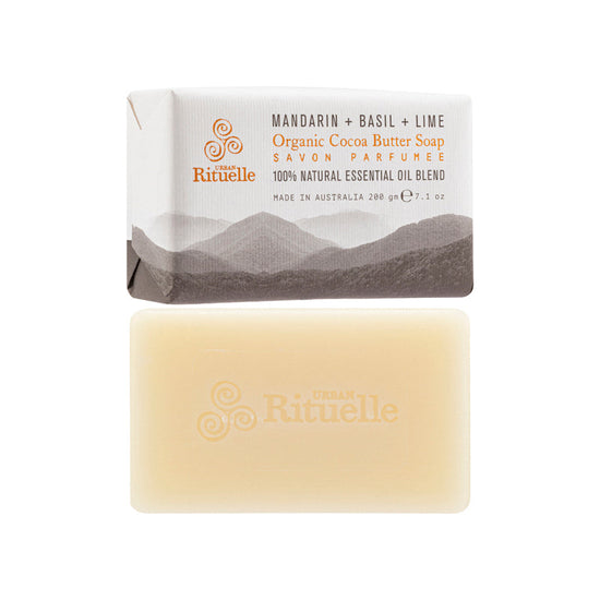 Mandarin, Basil & Lime Organic Cocoa Butter Soap 200g