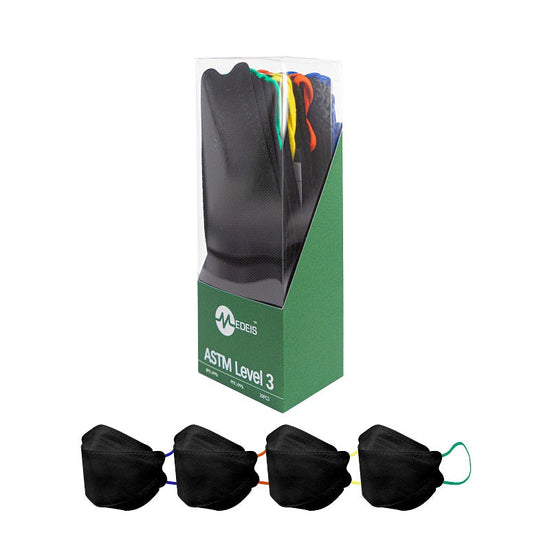 Topeng Perubatan Pakai 4D - Hitam 20pcs