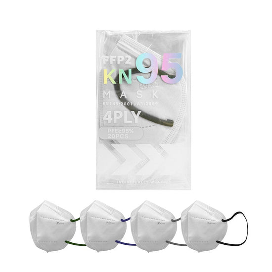 KN95/FFP2 Topeng Pelindung 4 Lapis Putih 20pcs