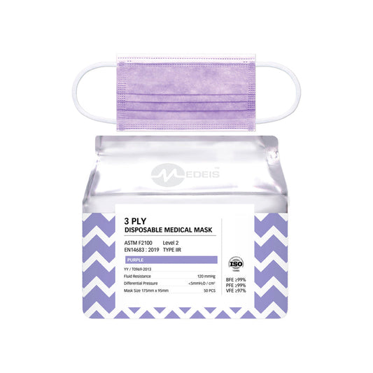 Disposable Medical Mask Purple 50pcs
