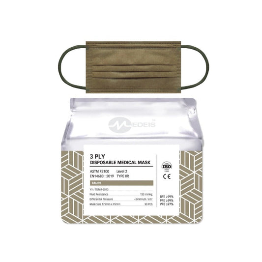 Disposable Medical Mask Taupe 50pcs
