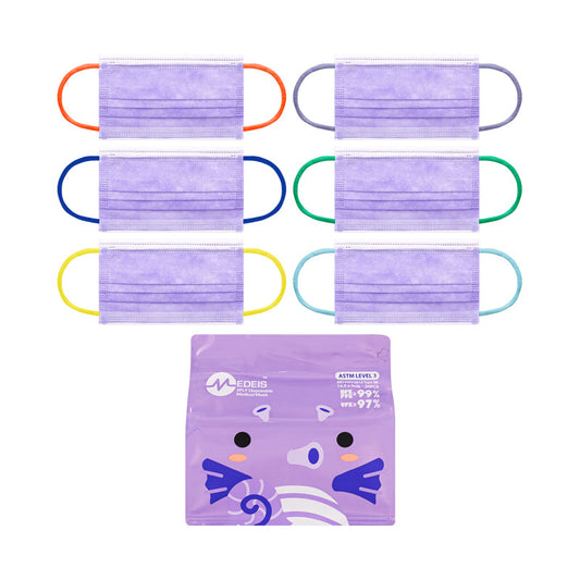 Disposable Medical Kid Mask Purple 30pcs
