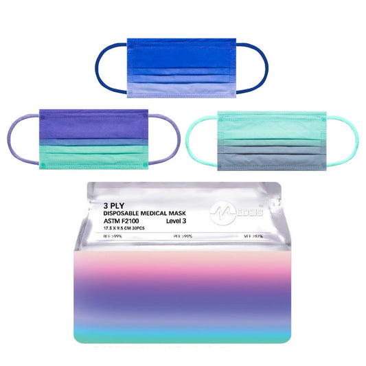 Disposable Medical Mask Pattern Green Tie Dye HORIZON 30piece