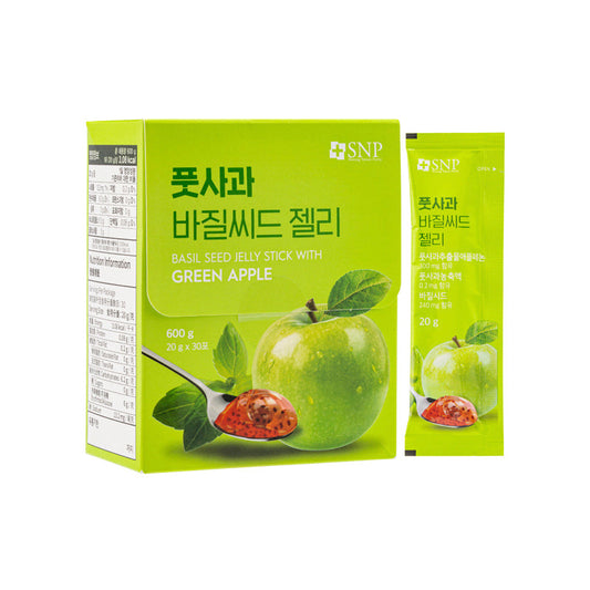 Jeli Biji Basil dengan Epal Hijau