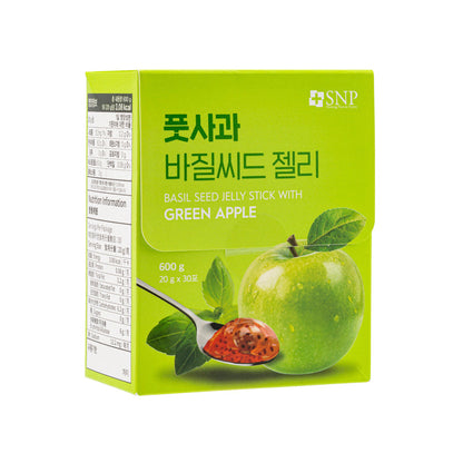 Jeli Biji Basil dengan Epal Hijau