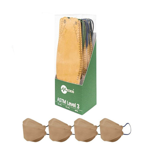 Topeng Perubatan Pakai 4D - Beige 20pcs