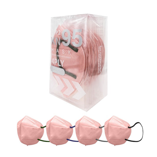 KN95/FFP2 Topeng Pelindung 4 Lapis Merah Jambu Bogel 20pcs